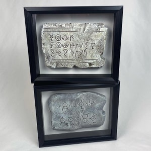 Unknown Custom Text Tablet, Inspired Prop, Shadowbox Display Frame, Gaming Decor