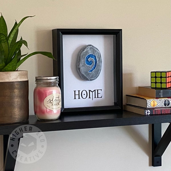 Hearth stone, Inspired Prop, Shadowbox Display Frame, Gaming Decor