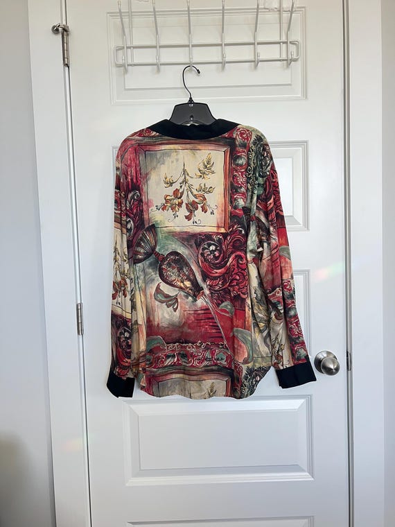 Abstract Print Button Up Shirt - image 4