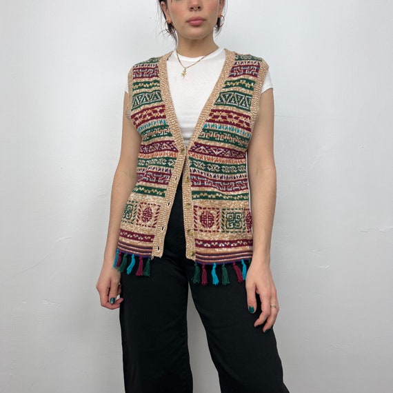 Southwestern Cardigan Vest - image 2