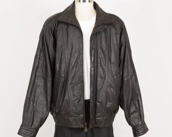 Chaqueta de cuero negra para hombre 2XT