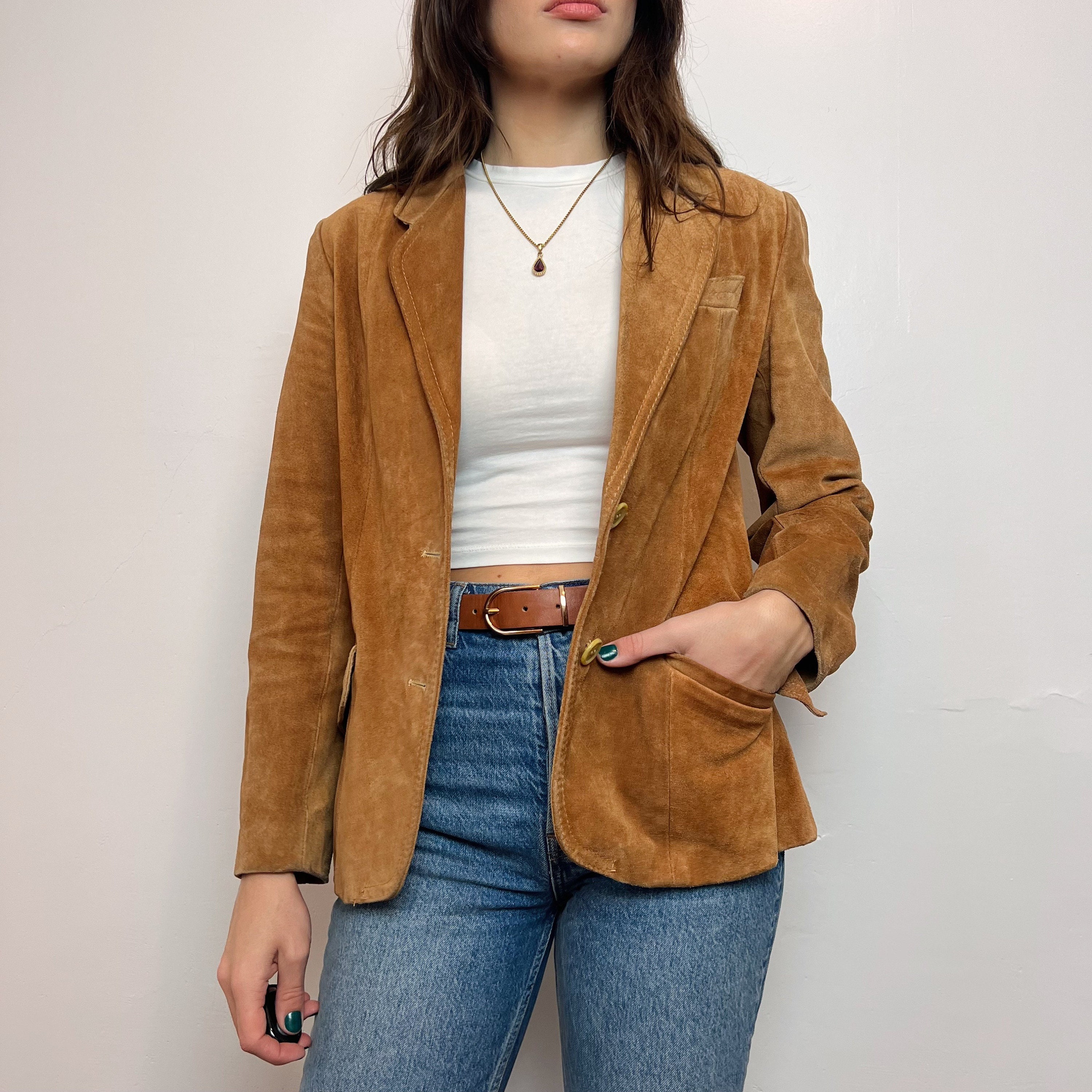 Buy Suede Leather Blazer Online in India - Etsy