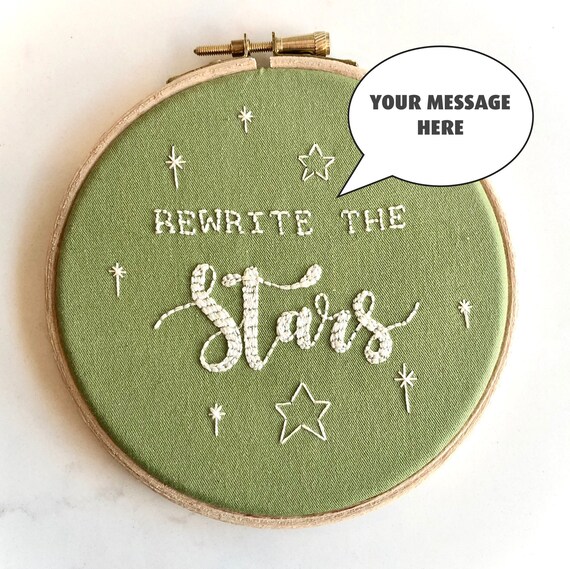 Handmade, Custom Quote Embroidery Hoop, Bespoke Wall Art, Personalised Message, Embroidery Gift, Wall Hanging