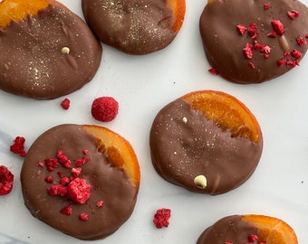 Chocolate dipped orange slice