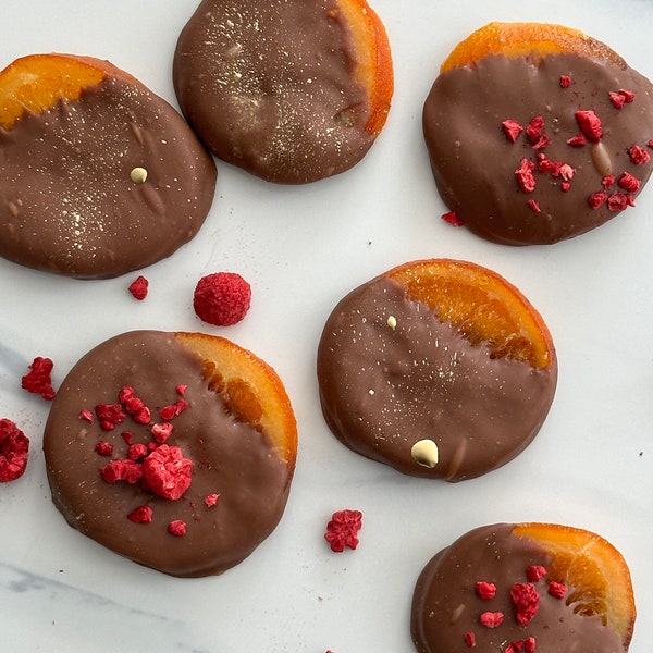 Chocolate dipped orange slice