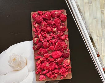 Handmade Belgian Milk and Raspberry Chocolate Bar