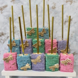 Custom chocolate covered wrapped Rice Krispy