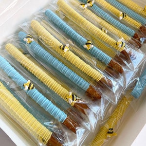 Custom chocolate covered wrapped Pretzels