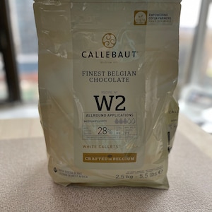 Callebaut White Chocolate 28% Belgian chocolate chips 1 lb