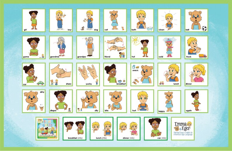 First Words Matching Worksheets16 Reusable Sign Language Worksheets