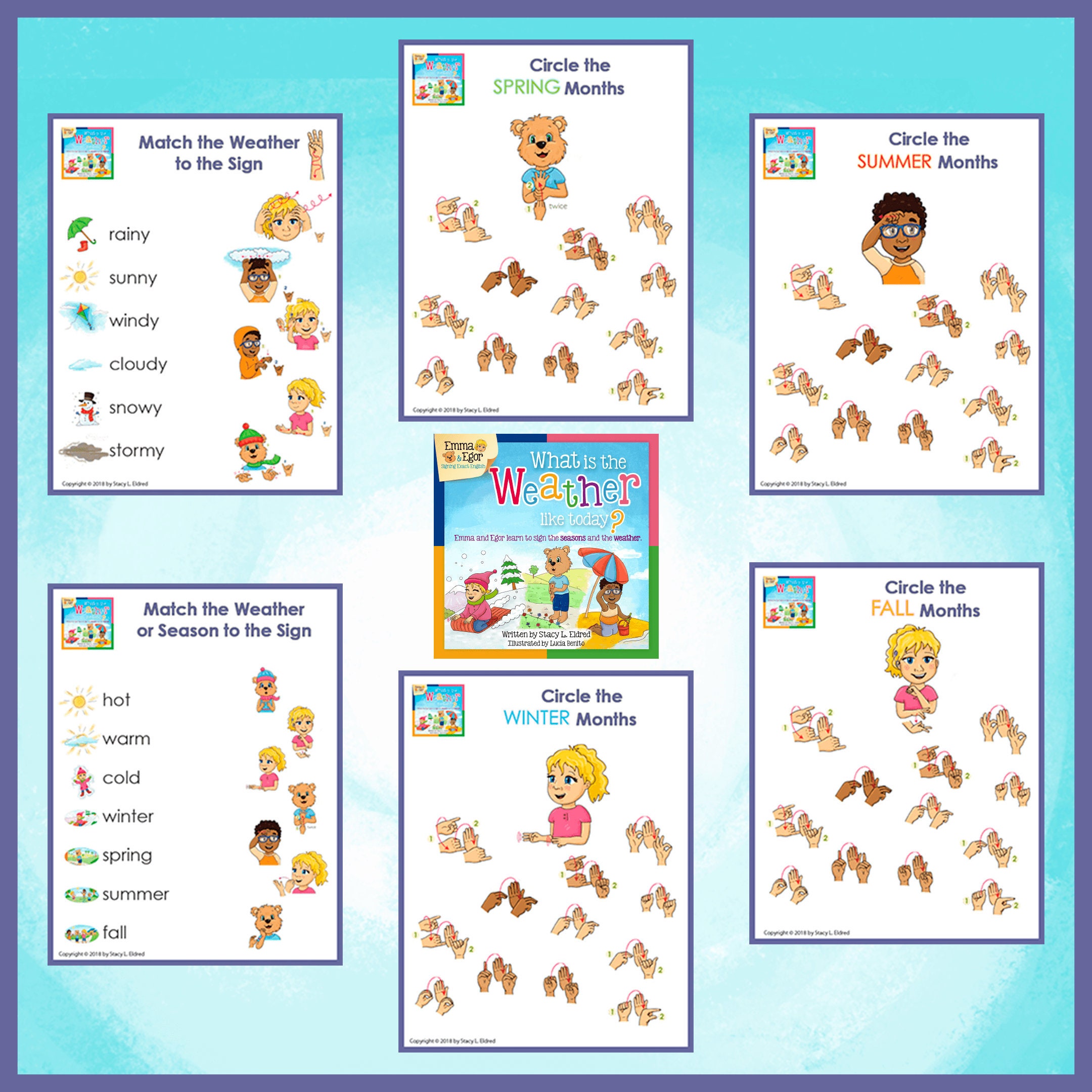 weather and seasons matching worksheets 12 reusable sign etsy israel