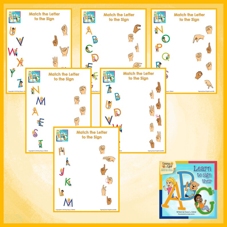 32 Alphabet Flashcardsabc's in Sign Language Flashcards for Children Emma and Egor Signing