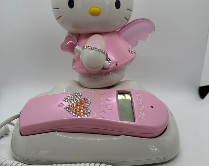 Rare 2003 Corded Landline Hello Kitty Sanrio Jeweled Phone With Caller