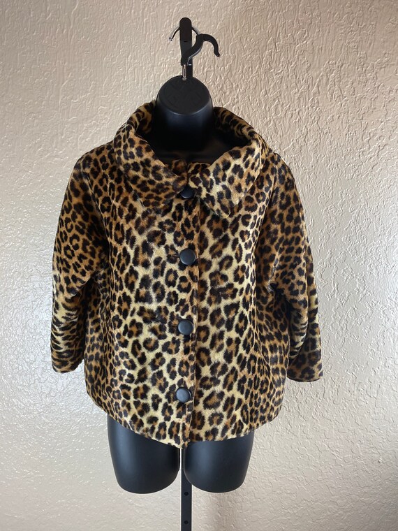 Rare 1950s Vintage Cropped Leopard Print Jacket