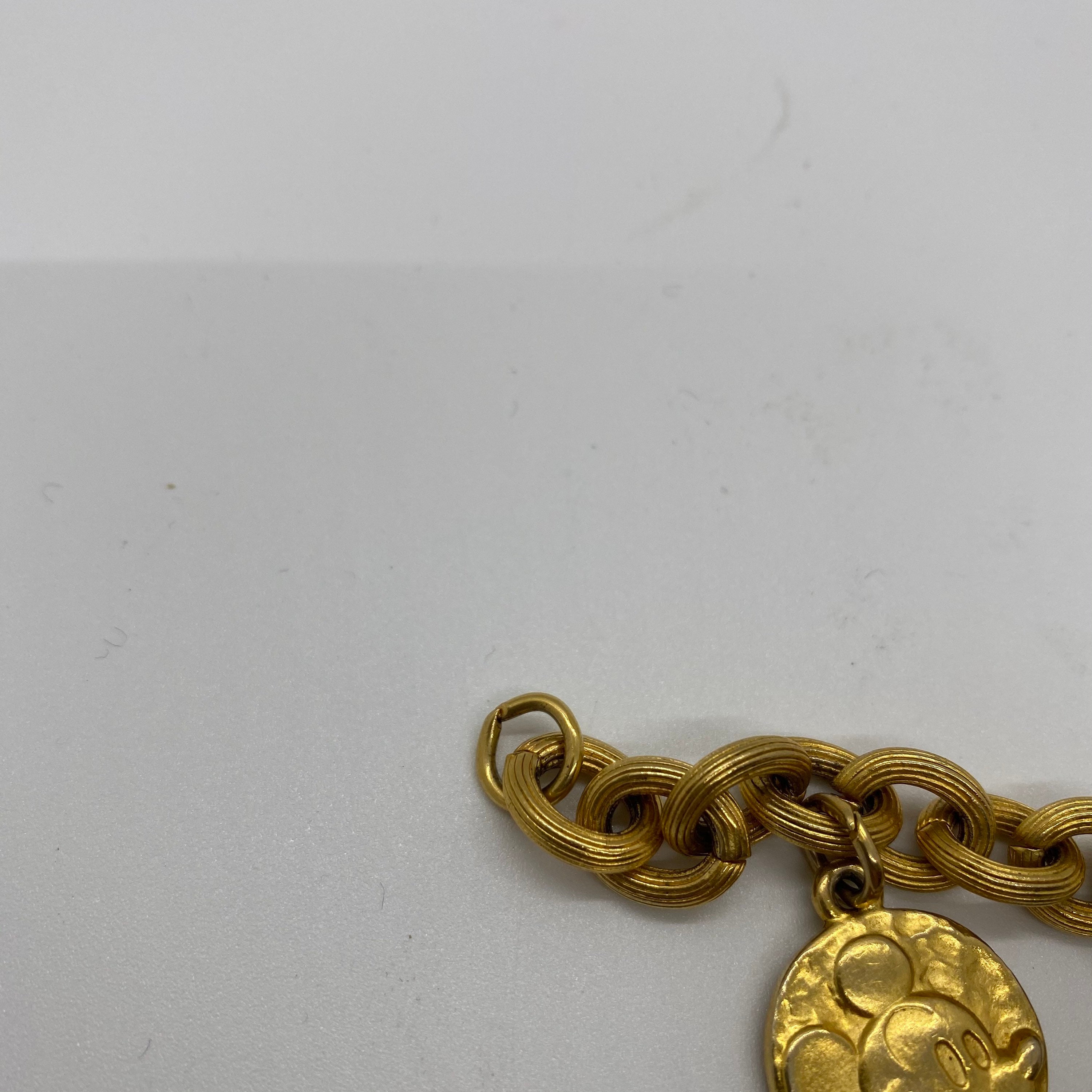 Vintage Gold Toned Disney Mickey Mouse Charm Bracelet Bracelet | Etsy