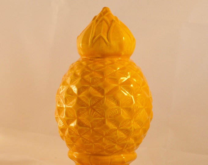Decorative ceramic pineapple finial statue modern or traditional decor    - handmade from a  mold, fired, glazed and fired again