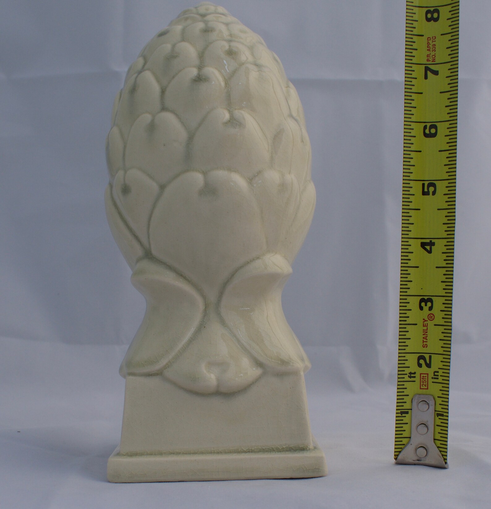 Artichoke finial ceramic statue decor in parchment crackle Etsy