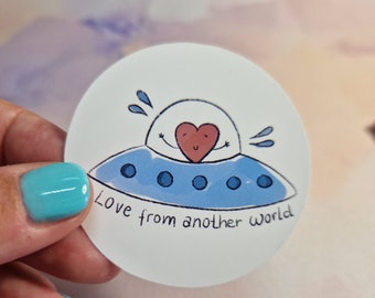 Amore da un altro mondo - Adesivi - Adesivo Bullet Journal - Adesivi per album - Adesivi per posta, agenda e diario - Adesivi decorativi