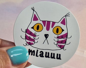 Gatto che fissa - Adesivi - Adesivo Bullet Journal - Adesivi per album - Adesivi per posta, agenda e diario - Adesivi decorativi