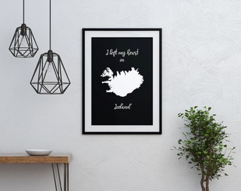 Islanda Stampabile. Poster verticale dell'Islanda. Stampa digitale islandese. Iceland Wall Art bianco in nero JPG,PNG