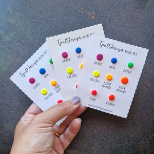 Neon Aquarelle Punktkarten handgemacht, handgemachte Farbe, Neon Pigmente