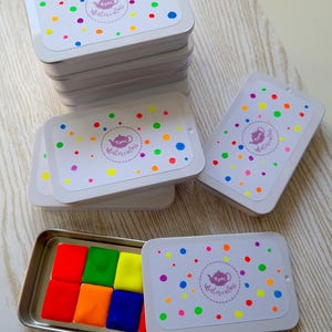 Handmade neon watercolors, handmade paint, neon pigments