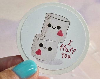 Ti fluff - Adesivi Marshmallow - Adesivo Bullet Journal - Adesivi Scrapbook - Adesivi per posta, pianificatore e diario - Adesivi decorativi