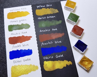 Acquerelli fatti a mano dell'Antico Egitto, pittura fatta a mano, pigmenti di terra