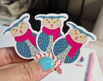 Gufo accogliente - Adesivi - Adesivo Bullet Journal - Adesivi per album - Adesivi per posta, agenda e diario - Adesivi decorativi