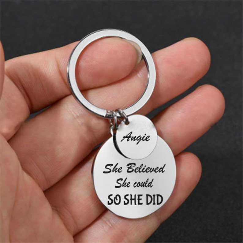 Custom Engraved Keyring Keychain Gold Silver Rose Gold Etsy