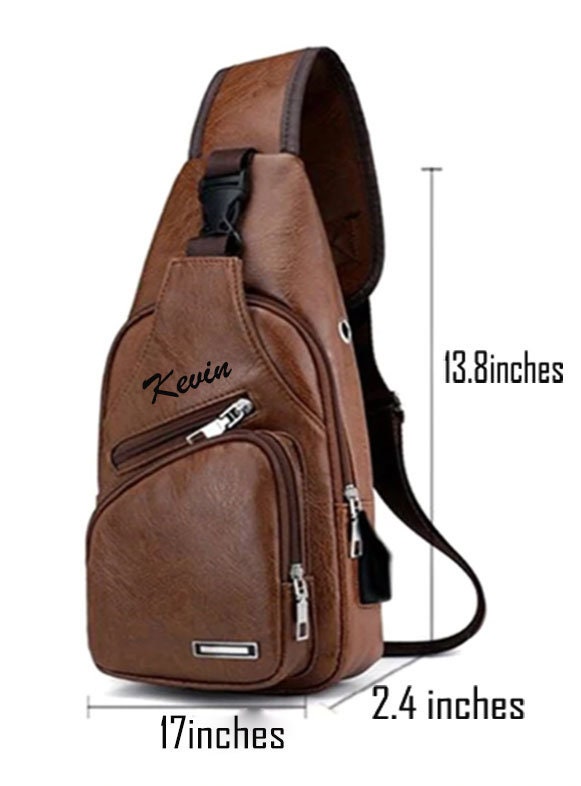 Personalized Male Shoulder Bag Men Chest Bag Sling Shoulder Etsy