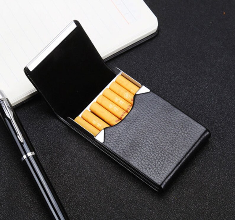Engraved Leather Cigarette Case Cigarette Carry Box Leather Etsy