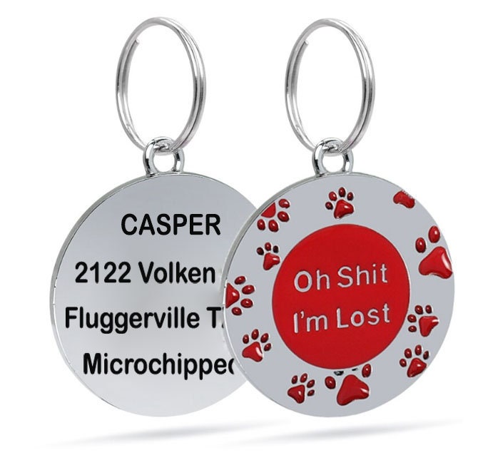 Stainless Steel Dog Tagdog Collarspike Dog Collarpet Tags Etsy