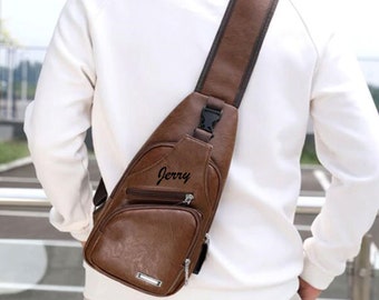man with shoulder bag
