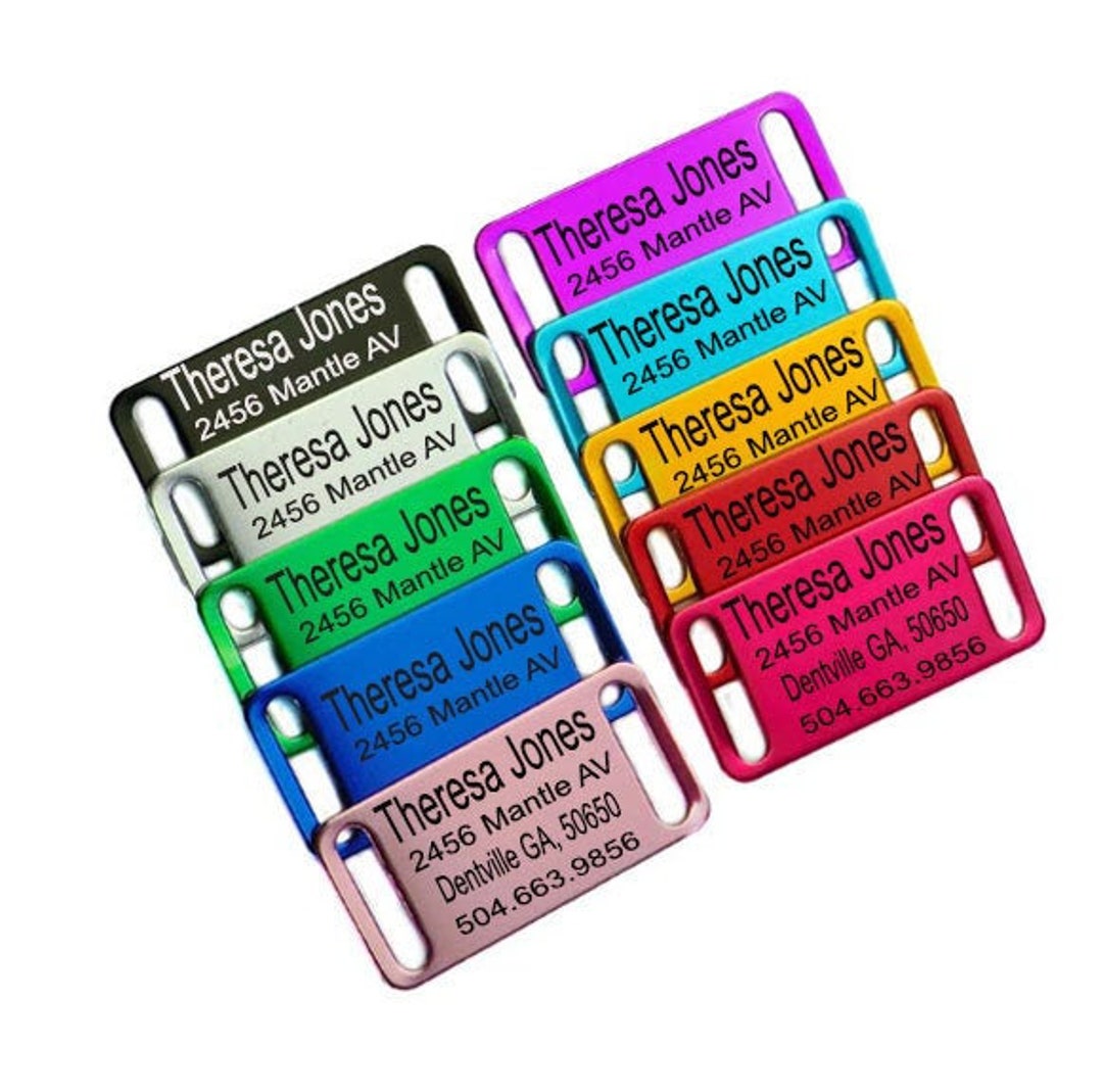 Slide on Pet ID Tag for Dog Collarsslide on Aluminium Pet Id Etsy