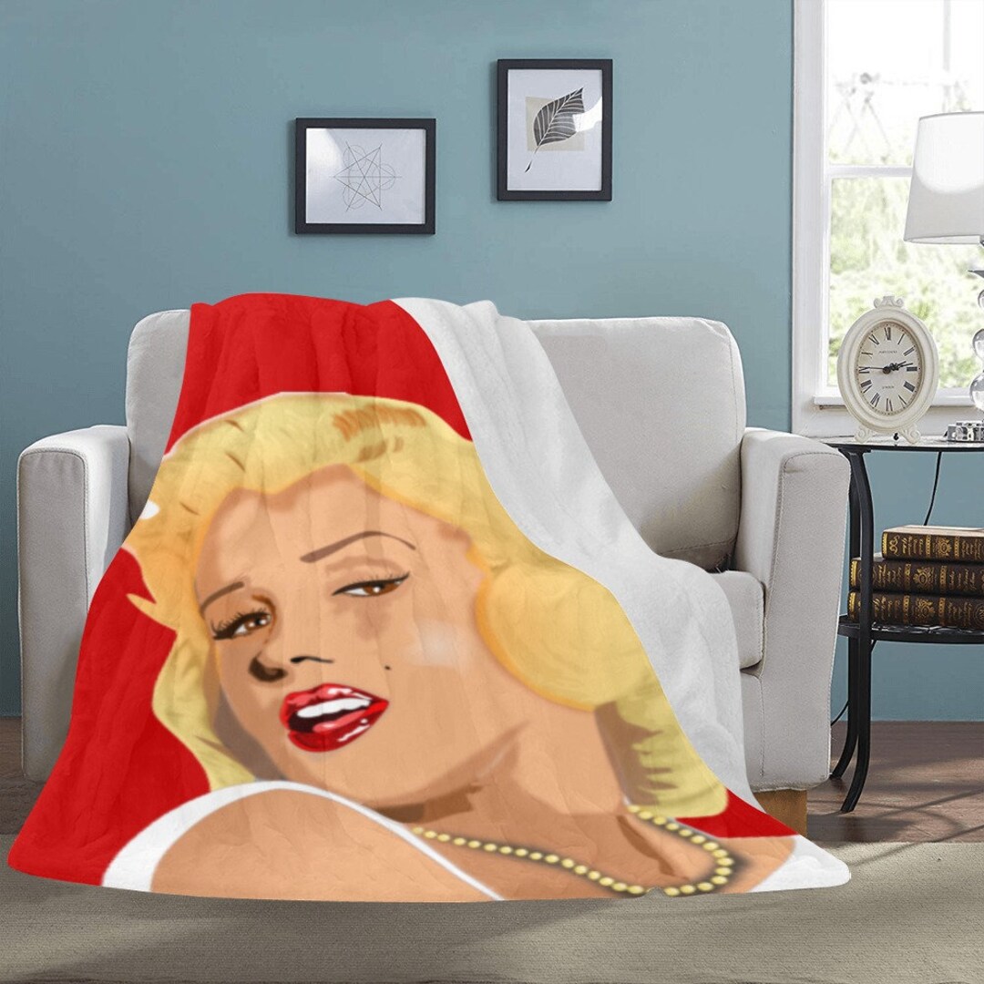 Marilyn Monroe Blanket Fleece Hollywood Star Gifts for Him Her Etsy