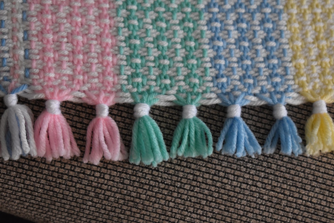 Handmade Loom Woven Afghan Blanket Throw Lap Blanket Etsy