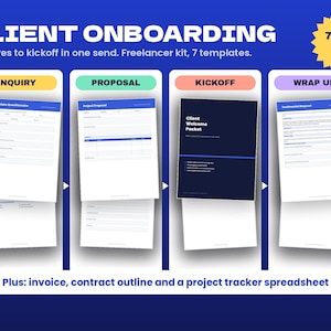 Freelancer Client Onboarding Kit, Welcome Packet, Intake Form, Proposal and Invoice Template