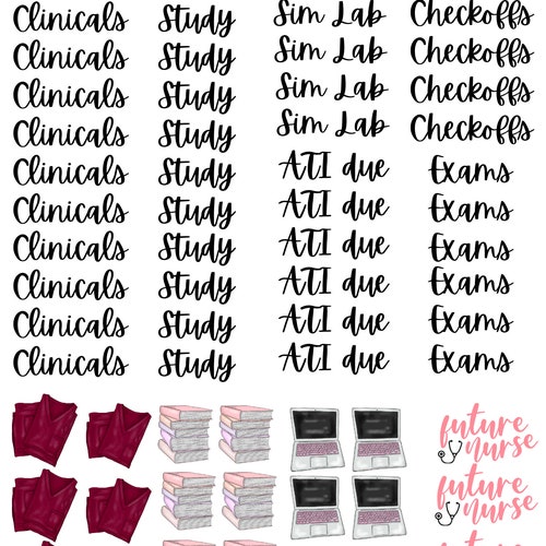 Nursing School Planner Stickers Nursing Student Planner Etsy