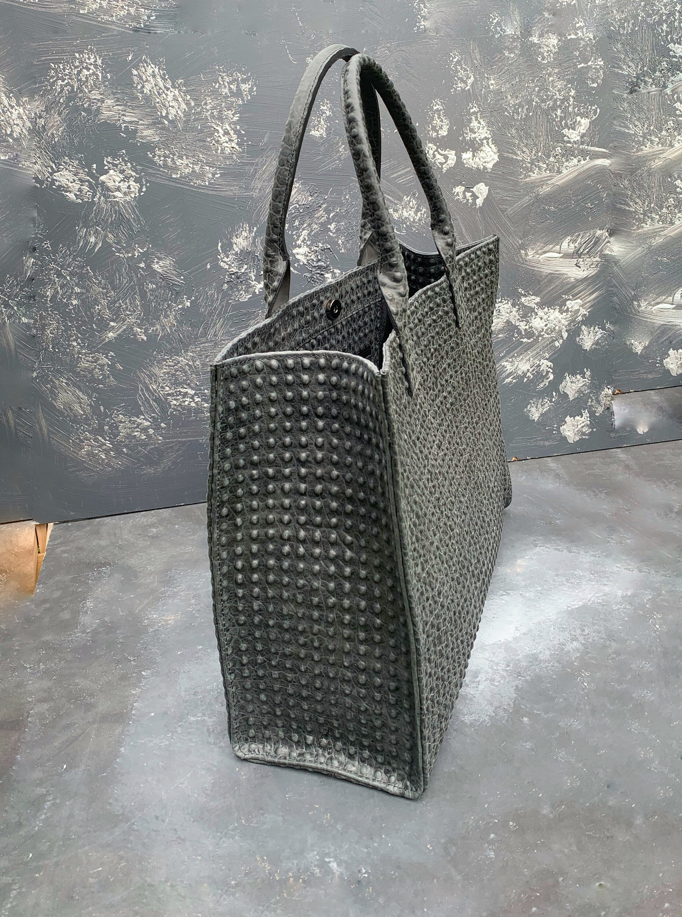 Textured High Quality Leather Tote Bag Etsy UK