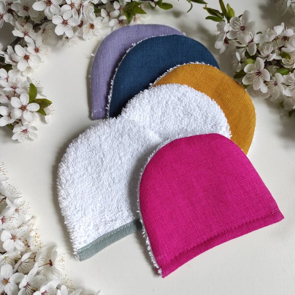 Reusable linen/cotton pads. 5,10,15,20 Reusable Facial Wipes, Washable Makeup Remover Wipes, Soft Wipes for All Skin Types.