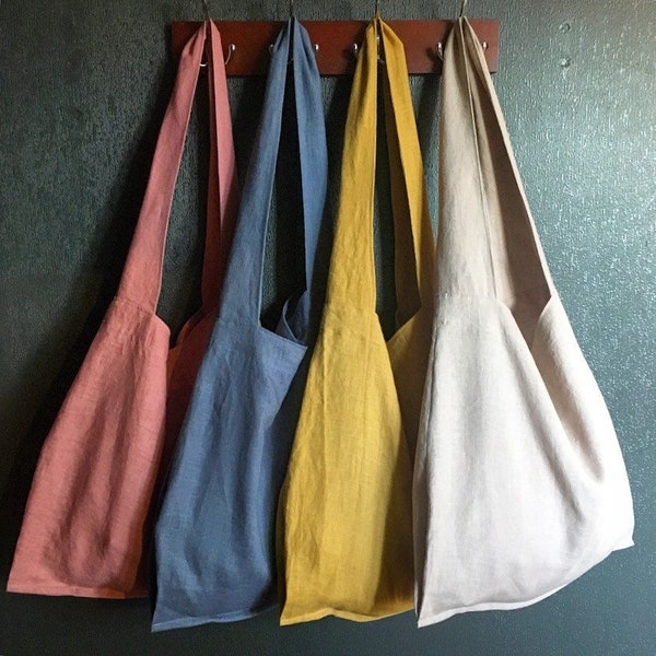 Linen Tote Bag.Linen Hobo Bag.Best Bag.Pocket Bag.Soft Linen Beach Bag.Linen Crossbody Bag.Eco-friendly Linen Bag. Convenient bag.