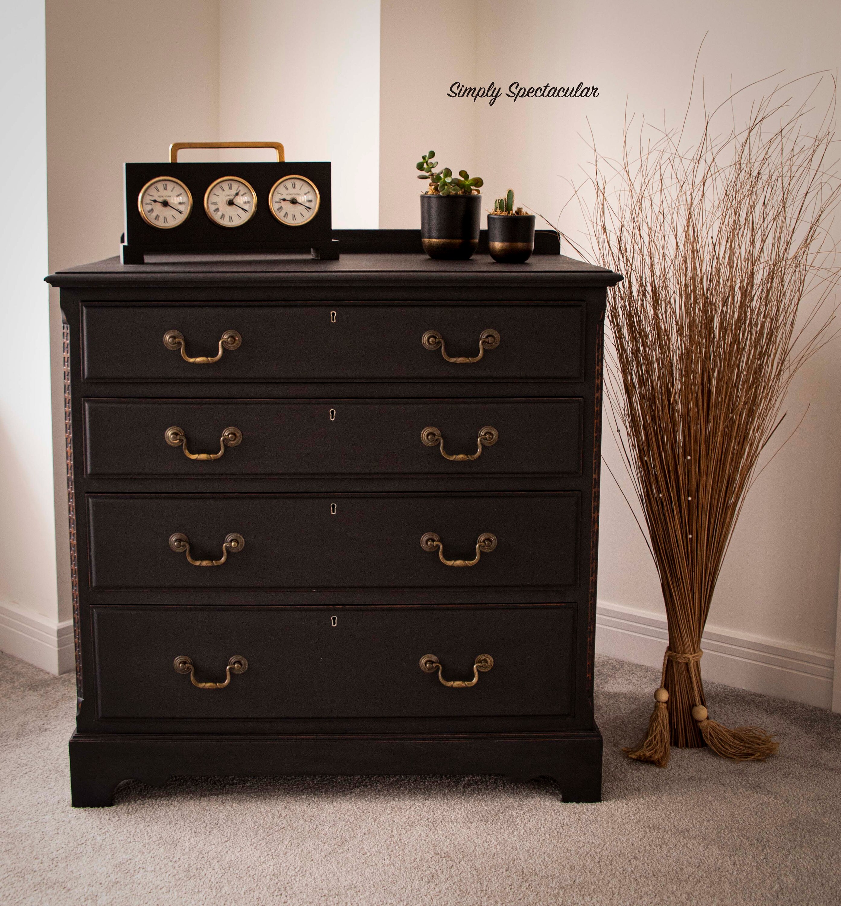 SOLD SOLD SOLD Chest of Drawers in Black Etsy UK
