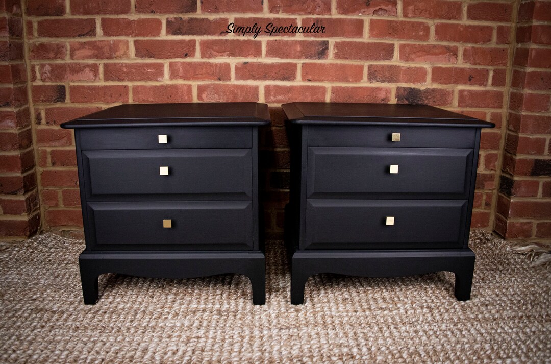 Stag Pair of Bedside Tables in Black Available for Etsy UK