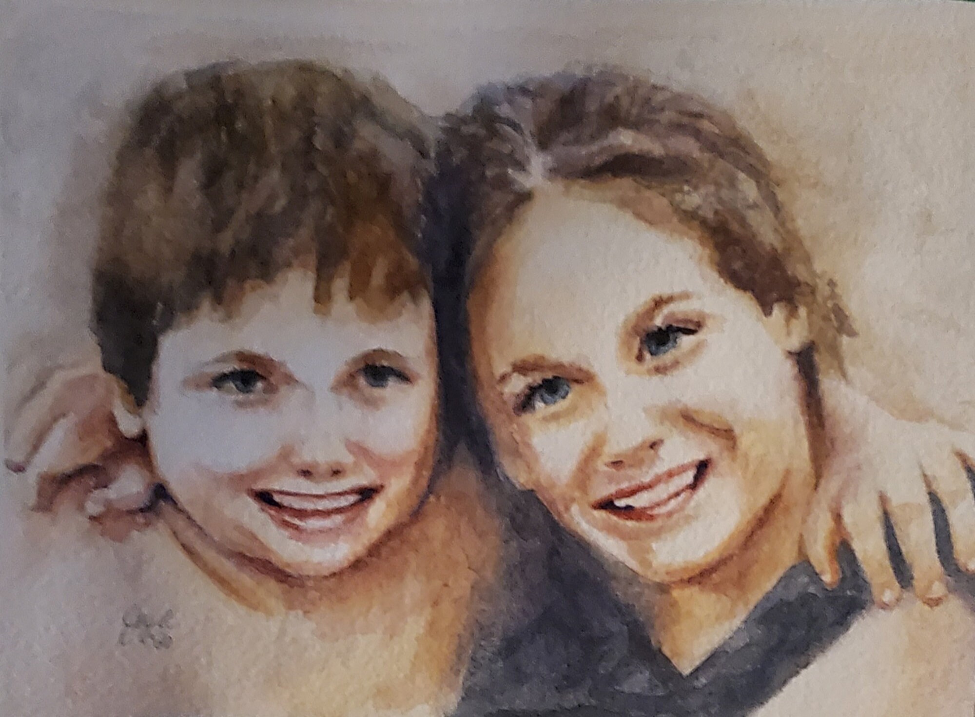 Portrait/handpainted From Photo/watercolor/from Etsy Singapore