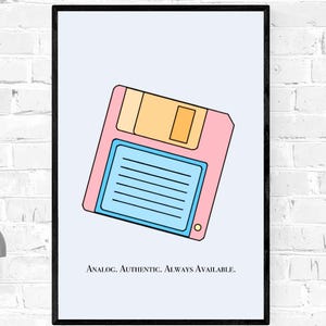 Nostalgia Floppy Disc Printable Wall Art | 90s Print | Vintage Art | Retro Computer Art | Game Room Art | Home Wall Decor | Digital Download
