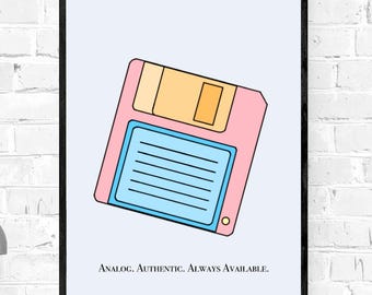 Floppy Disc Print | 90s Retro Computer Art (Digital Download)