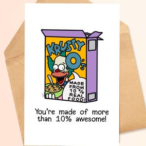Simpsons Printable Birthday Card | Krusty the Clown Card | Funny Just Because Card | Simpsons Show Card | Simpsons Lover | Digital Download