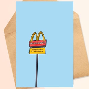 Carte de voeux imprimable drôle d'anniversaire de McDonald | Carte de voeux McDonald's | Carte d'anniversaire drôle | Carte McDonald's | Téléchargement instantané