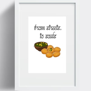 Pani Puri Art Print: Indian Street Food, Desi Home Decor (Digital Download)